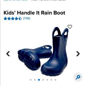 Crocs Kids handle it rain boot- navy size 13